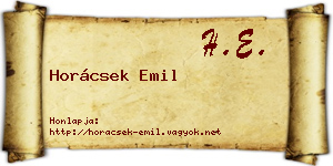 Horácsek Emil névjegykártya